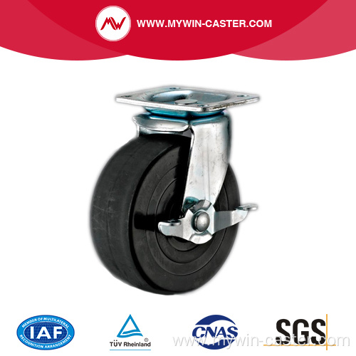 Black Rubber Medium Duty Industrial Caster